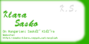 klara sasko business card